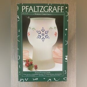 PFALTZGRAFF Frosted Floating Candle Holder. Like NEW in box. 7-3/4”H x 5”W